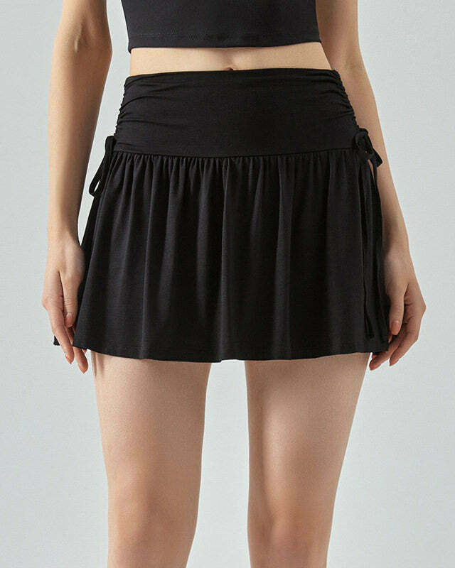 French Sun Black Tennis Skirt - Trendy Y2K Fashion for Stylish Outfits & Poses