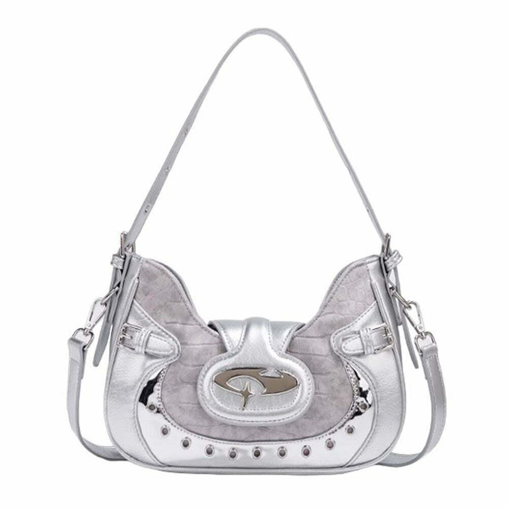 Future World Y2K Mini Shoulder Bag - Trendy 2000s Fashion, Boho & Grunge Style Accessory