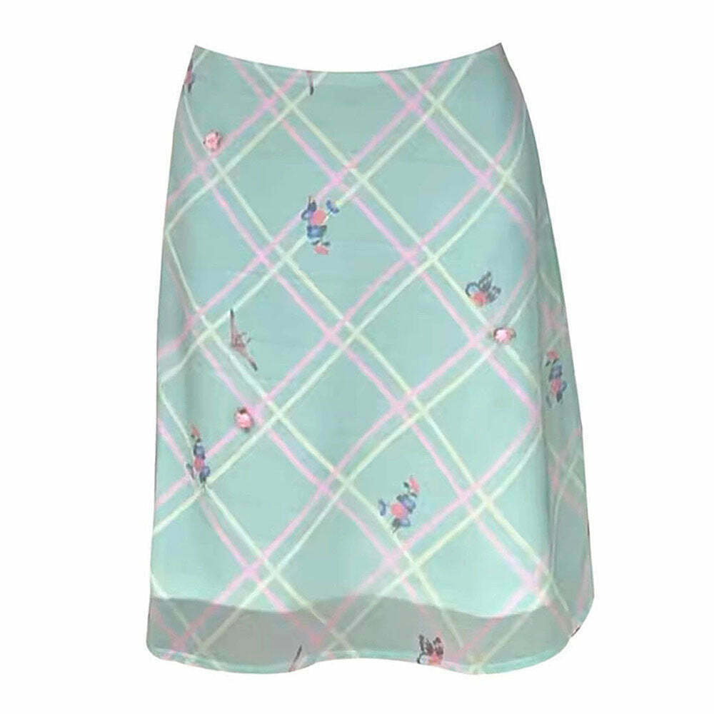 Garden Of Envy Mint Green Plaid Skirt - Trendy Y2K Fashion for Retro Style Enthusiasts