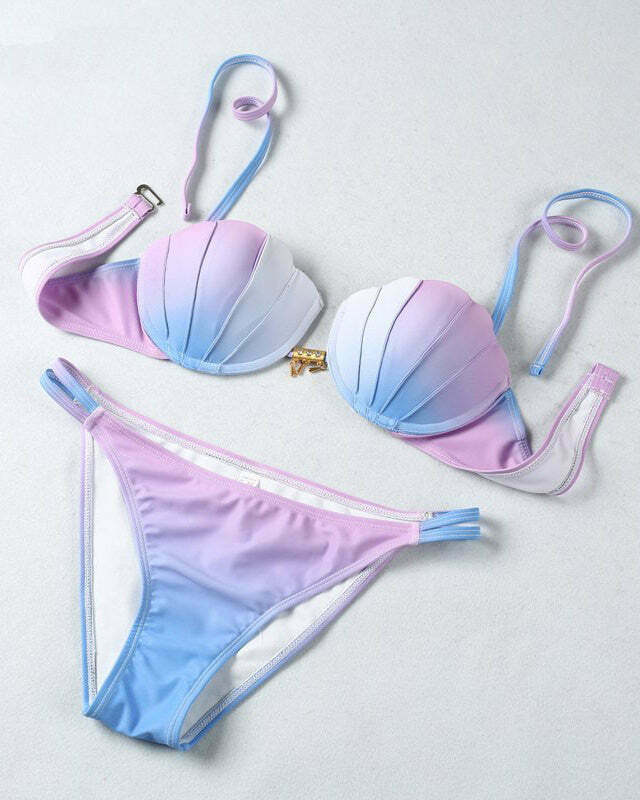 Gradient Mermaid Bikini - Trendy Y2K Fashion for Stylish Summer Looks and Gacha Outfits