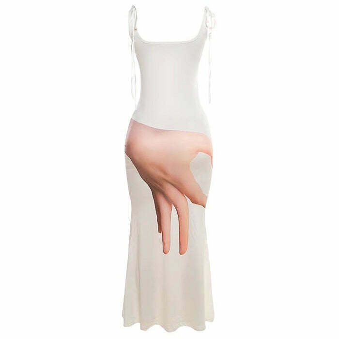 Hand Print Baddie Aesthetic Dress - Trendy Y2K Style for Fashion-Forward Individuals