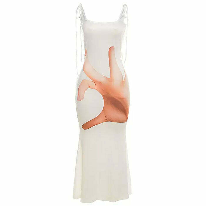 Hand Print Baddie Aesthetic Dress - Trendy Y2K Style for Fashion-Forward Individuals