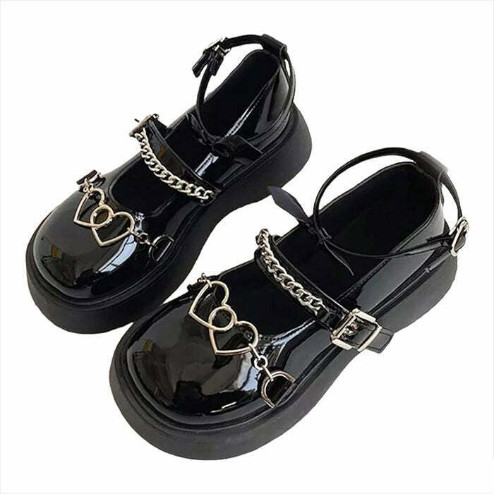 Heart Chain Chunky Sandals - Trendy Y2K Style Footwear for Fashion-Forward Outfits