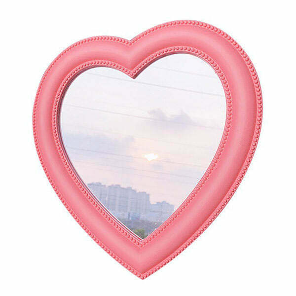 Heart Decorative Mirror - Y2K Fashion Inspired Home Decor for Trendy Street Style