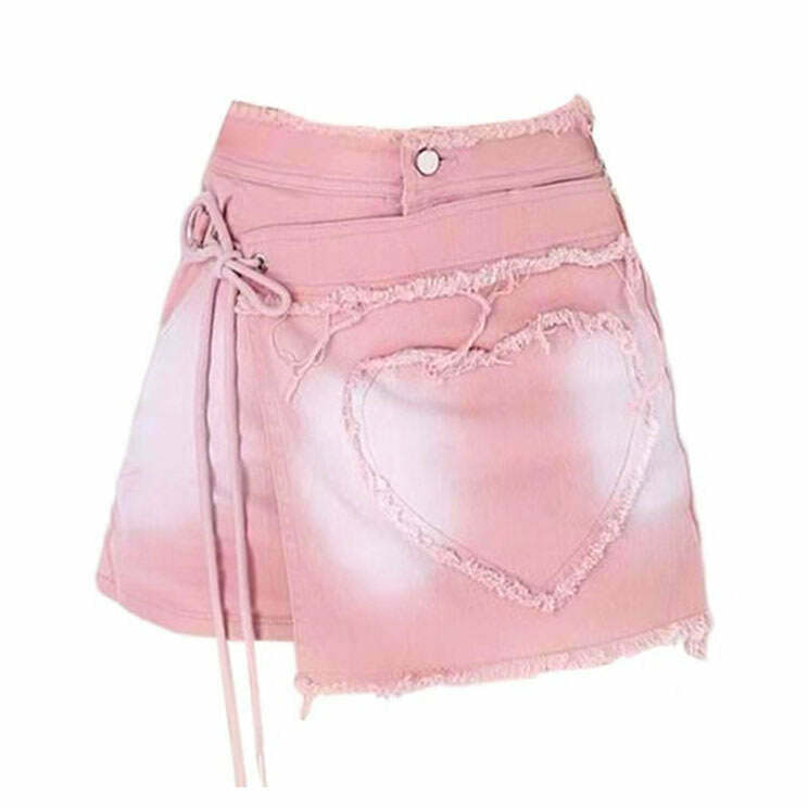 Heart Stealer Wrap Skort - Trendy Y2K Style for Women | Grunge & 2000s Fashion Must-Have