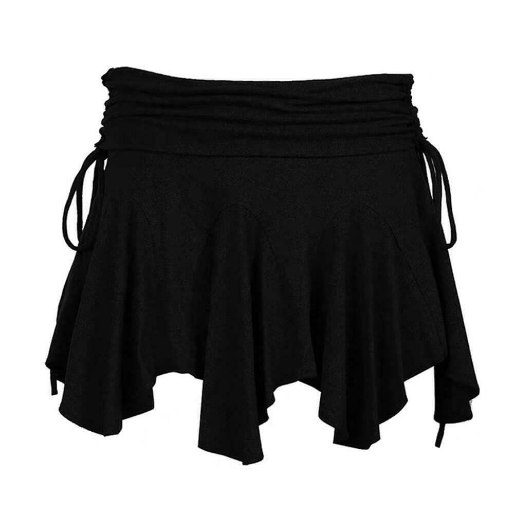 High School Crush Pleated Mini Skirt - Y2K Denim, Boho Style, Lace-Up & Vintage Vibes