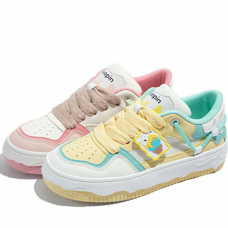 Ice Cream Aesthetic Sneakers for Trendy Y2K Fashion - Stylish Grunge & Cyber Outfits