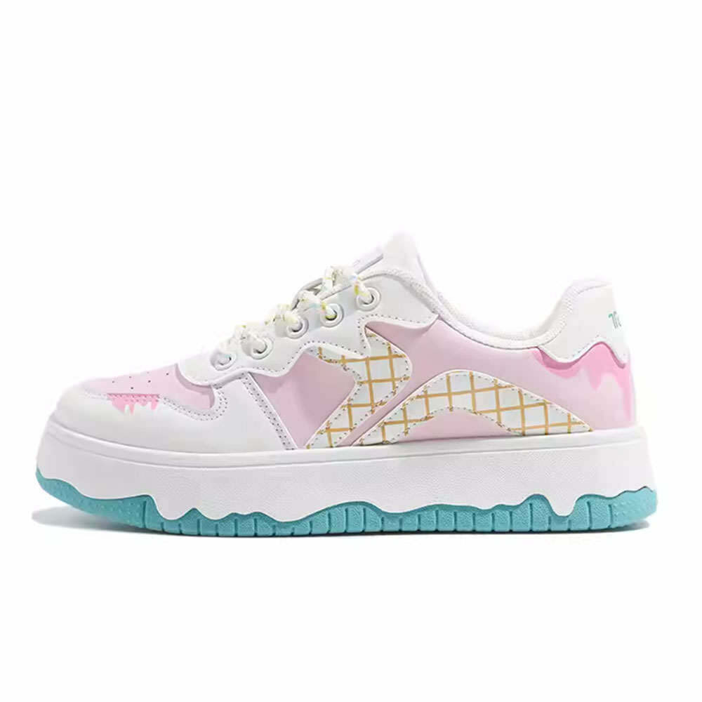 Ice Cream Cone Sneakers - Trendy Y2K Style Footwear for Fashion-Forward Kpop Lovers