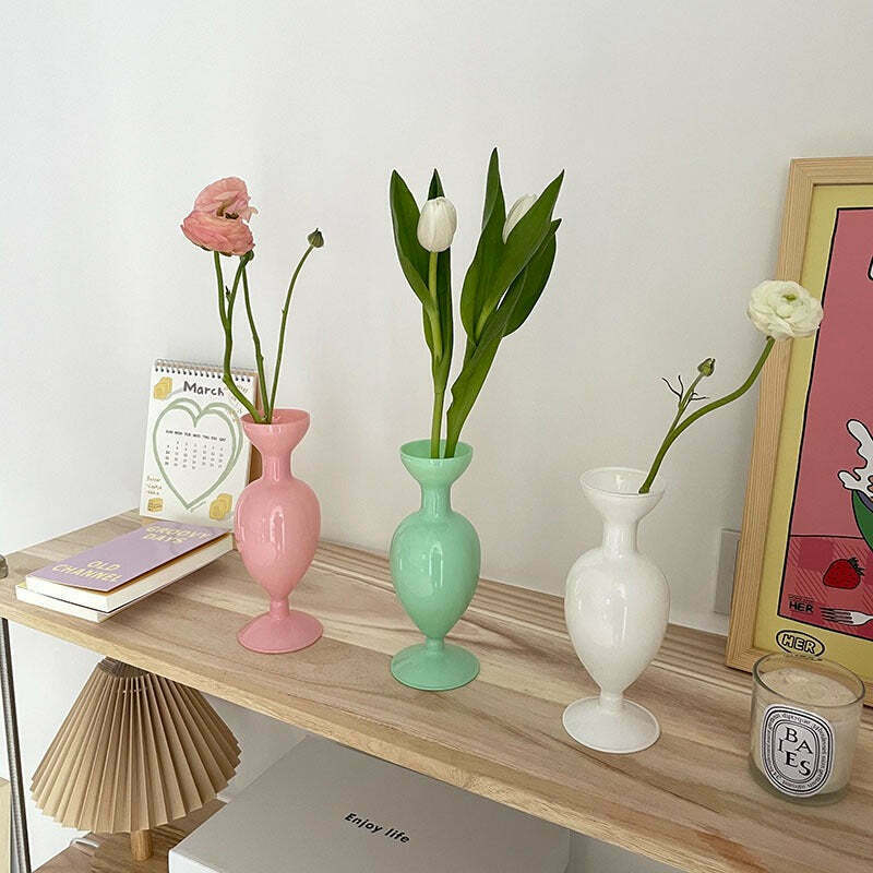 Jardin des Fleurs Pastel Vase - Trendy Y2K Style Decor for Fashionable Outfits