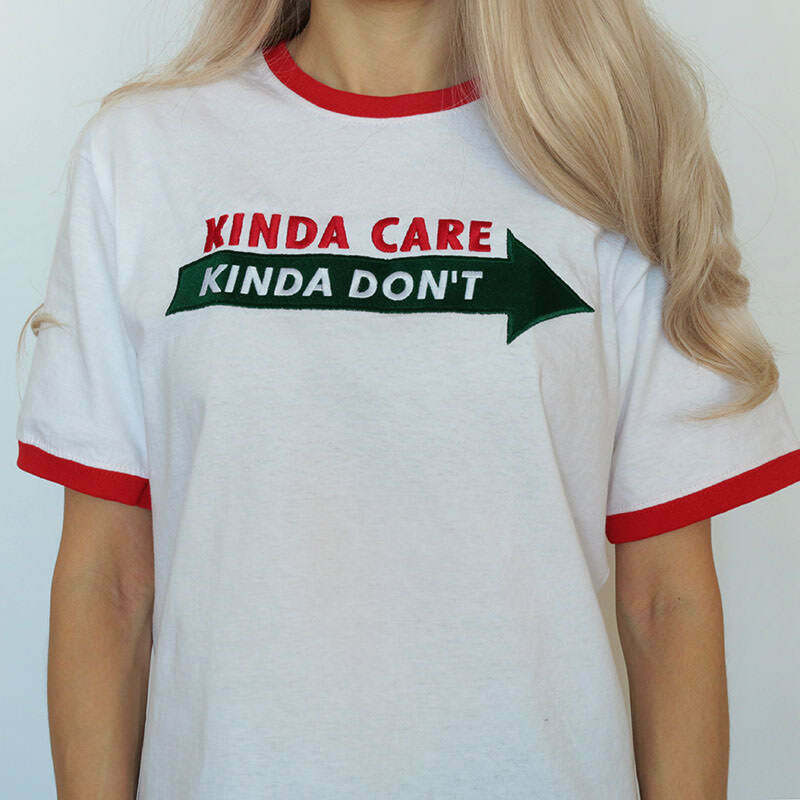 Kinda Care Tee: Trendy Y2K Grunge Fashion for Boys and Girls - Perfect for Y2K Outfits