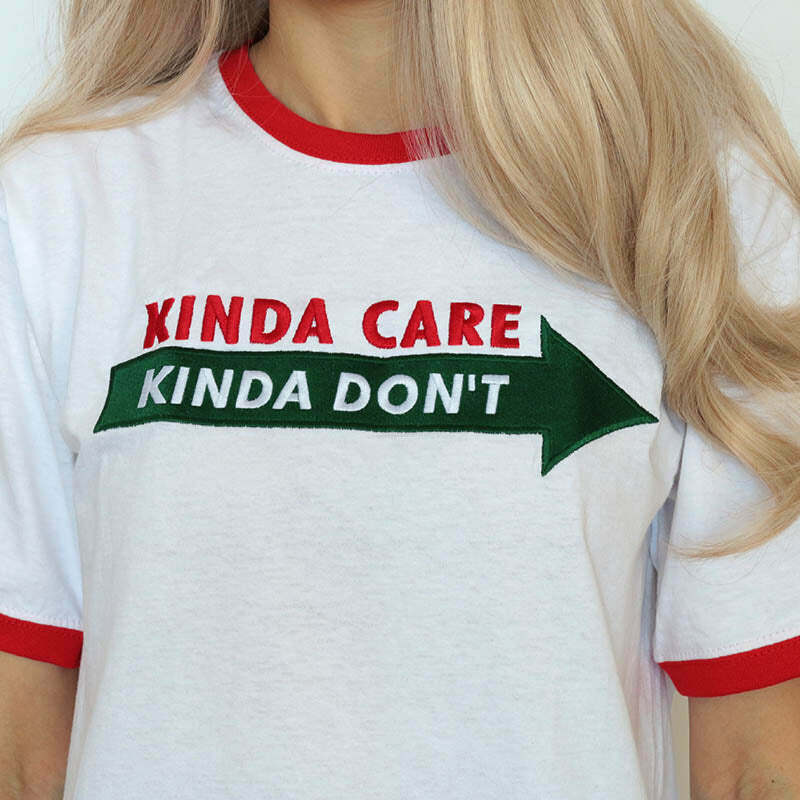 Kinda Care Tee: Trendy Y2K Grunge Fashion for Boys and Girls - Perfect for Y2K Outfits