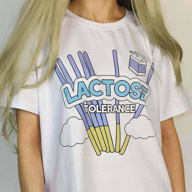 Lactose Intolerance Tee - Y2K Hip Hop Style Shirt for Trendy 2000s Fashion Lovers