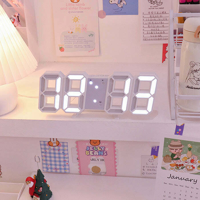 LED Nordic Digital Alarm Clock - Stylish Y2K-Inspired Design for Modern Home Decor