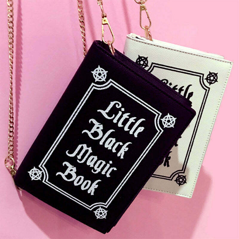 Little Black Magic Book Bag - Trendy Y2K Style for Boys & Girls, Perfect for Concerts