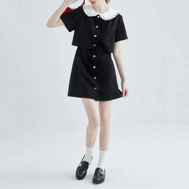 Little Witch Mini Black Dress - Y2K Fashion for Women, 2000s Style & Alt Outfits