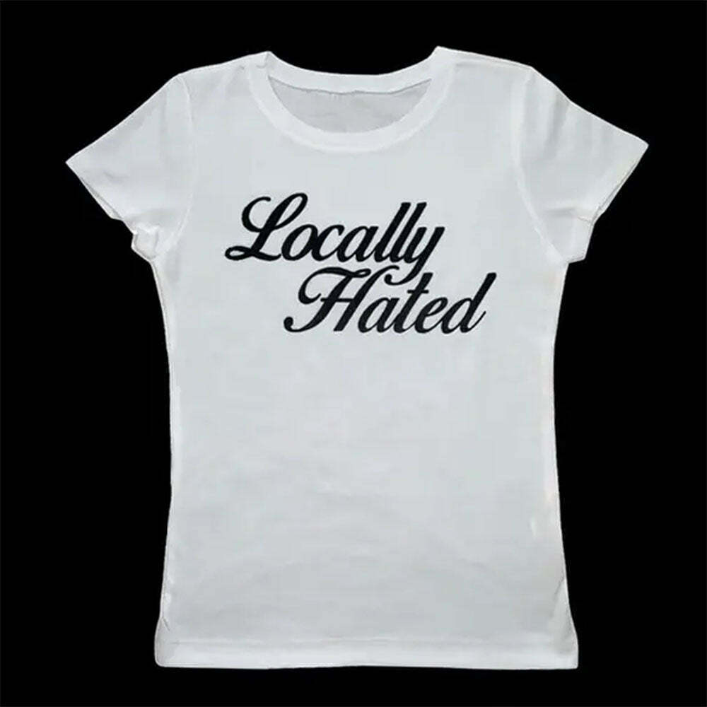 Locally Hated Cropped Tee - Y2K Style Graphics for Trendy Vintage Fashion Lovers