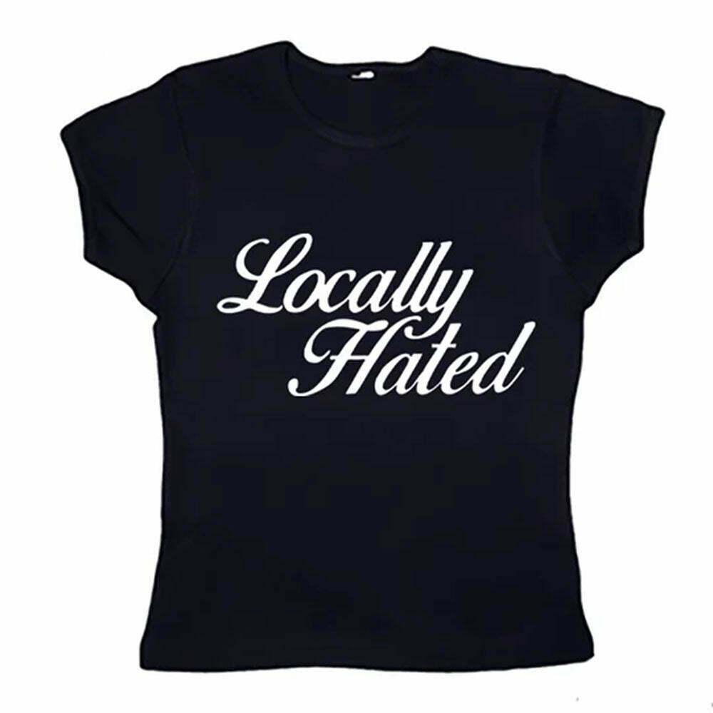 Locally Hated Cropped Tee - Y2K Style Graphics for Trendy Vintage Fashion Lovers