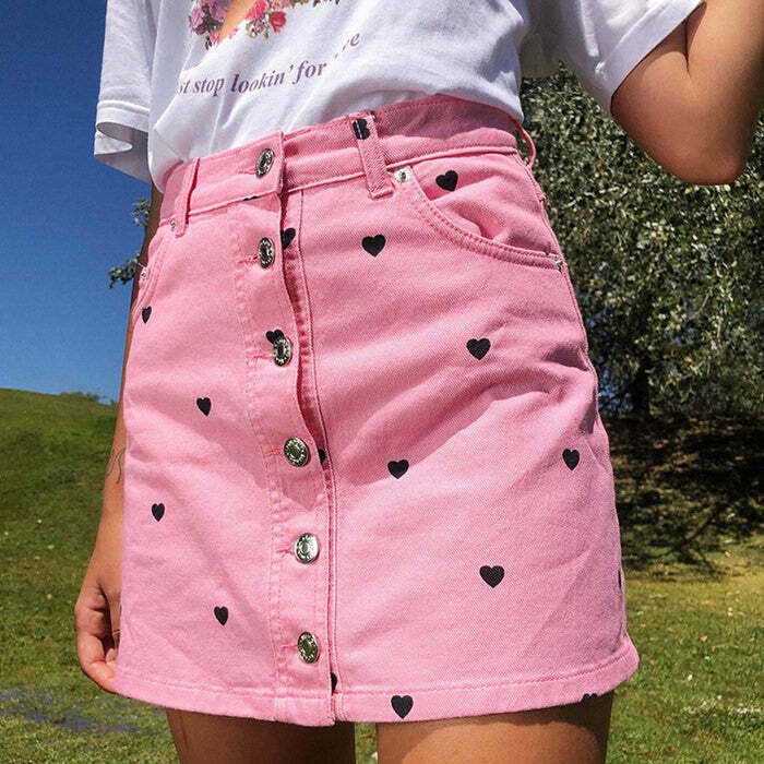 Love Bites Skirt: Trendy Y2K Fashion for Cute Grunge Looks and Pink Outfits in 2024