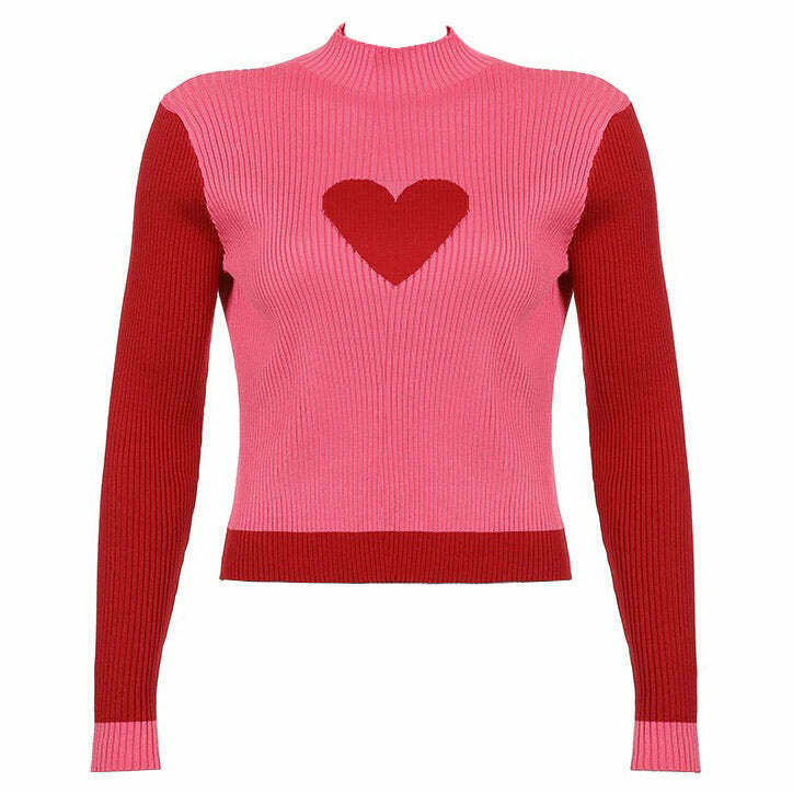 Love Me Tender Knit Top - Retro Y2K Fashion for Grunge and Tomboy Styles