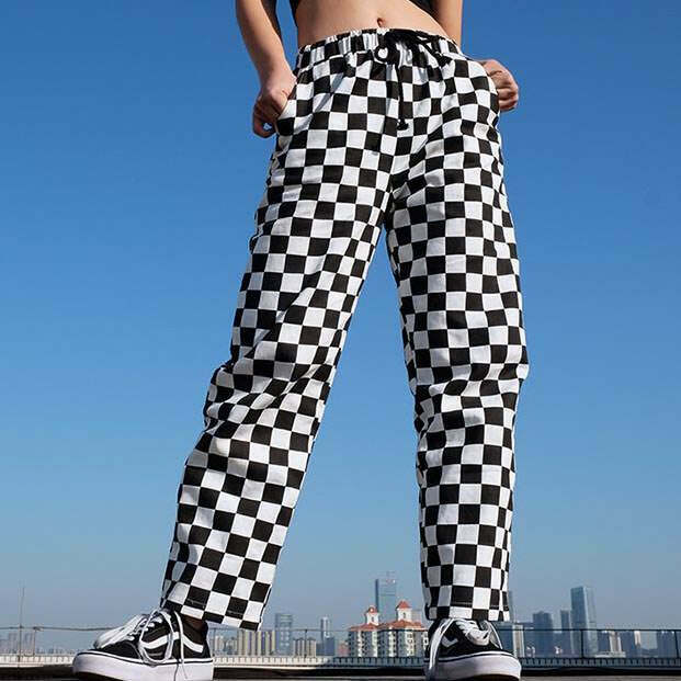 Lydia Checkered Pants for Y2K Fashion: Trendy Retro Style for Women’s Street Outfits