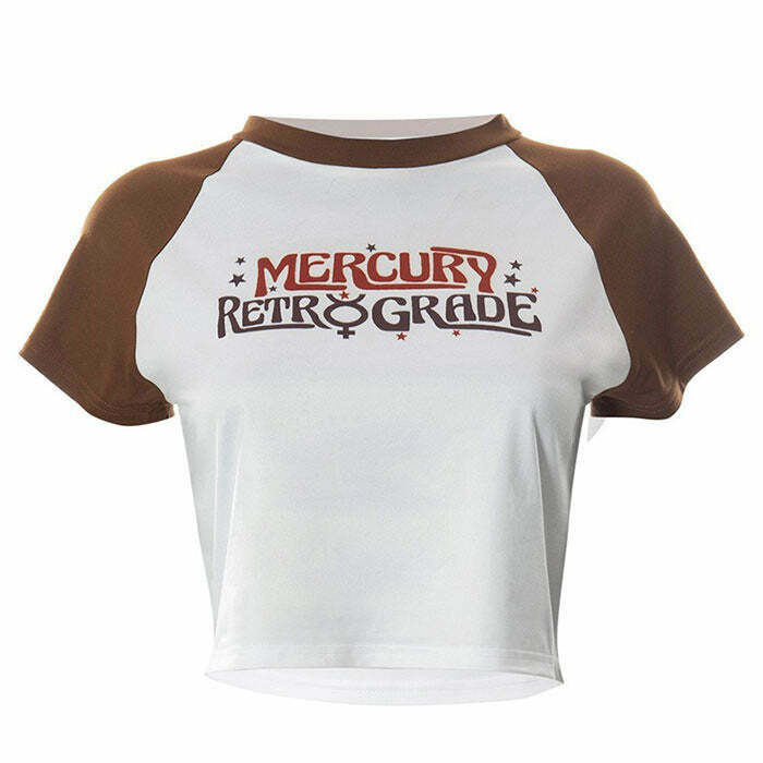 Mercury Retrograde Crop Top - Y2K Style Graphics for Emo & Grunge Fashion Enthusiasts