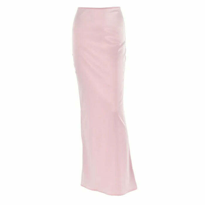 Mermaid Core Satin Maxi Skirt for Y2K Urban Fashion - Trendy Grunge & Baggy Style