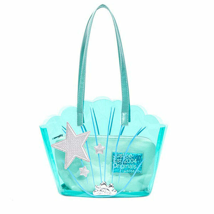 Mermaidcore Shell Transparent Bag - Trendy Y2K Fashion Accessory for Unique Outfits