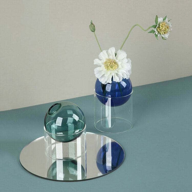 Mini Spherical Glass Vase - Trendy Y2K Fashion Decor for Stylish Home Aesthetics