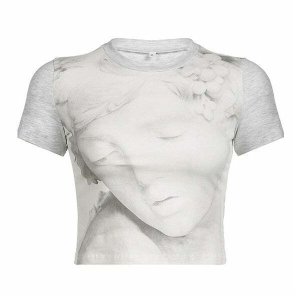 Minimalist Aesthetic Statue T-Shirt for Y2K Fashion Lovers - Trendy Alt & Grunge Style