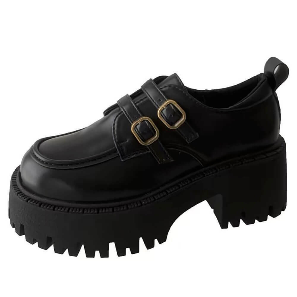 Münster Buckle Platforms: Trendy Y2K Fashion for Stylish Kids and Women in Baggy Outfits