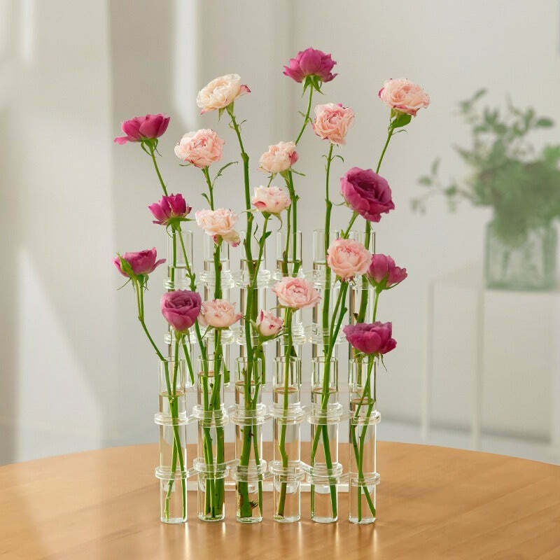 Modern Y2K Test Tube Flower Vase - Stylish Home Decor for Trendy Y2K Fashion Lovers