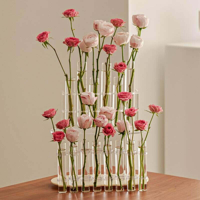 Modern Y2K Test Tube Flower Vase - Stylish Home Decor for Trendy Y2K Fashion Lovers