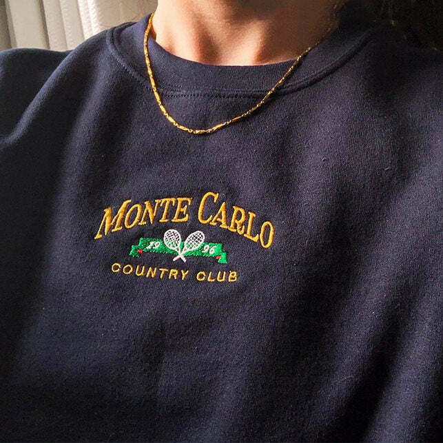 Monte Carlo Tennis Sweatshirt - Trendy Y2K Style Fashion for Men and Women in 2024