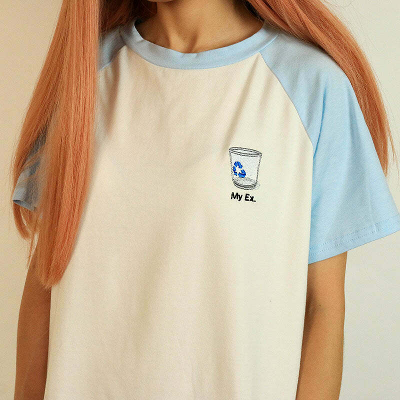 My Ex T-Shirt in Blue - Y2K Style Fashion Tee for Trendy Women's Outfits