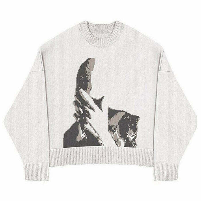 New Dimension Aesthetic Sweater for Y2K Grunge Style - Trendy Fashion for Boys & Tomboys