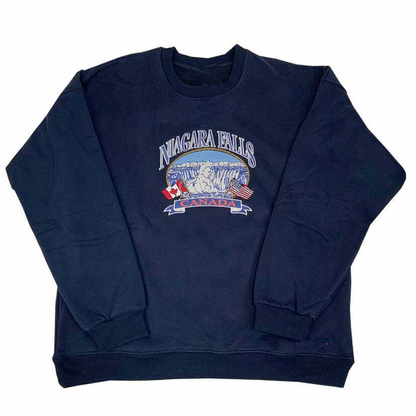 Niagara Falls Embroidery Sweatshirt - Trendy Y2K Fashion for Hip Hop and Grunge Styles