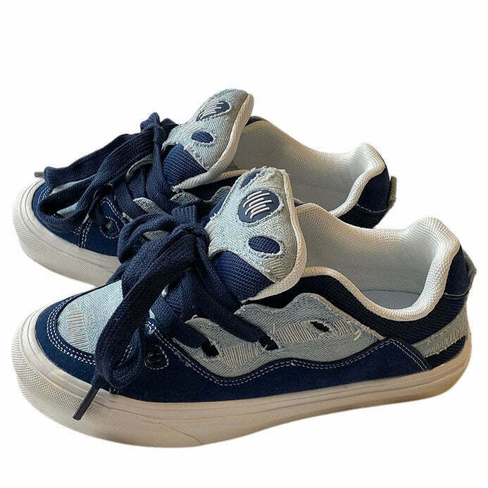 Nostalgic Denim Sneakers for Y2K Fashion: Retro Style for Grunge and Streetwear Lovers