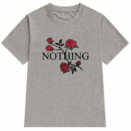 Nothing T-Shirt - Y2K Style Grunge Tee for Trendy Women's Fashion & Outfits