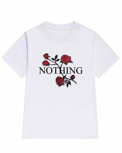 Nothing T-Shirt - Y2K Style Grunge Tee for Trendy Women's Fashion & Outfits