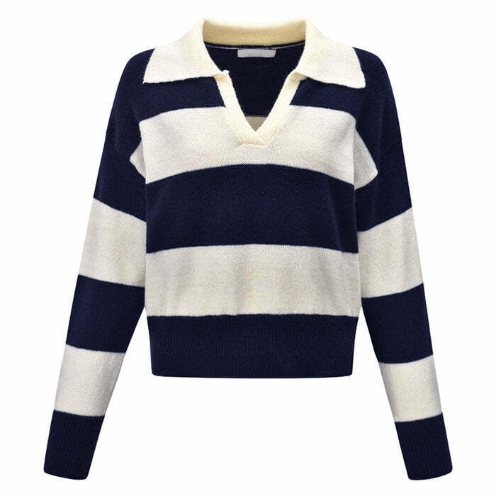 Old Money Striped Pullover - Trendy Y2K Fashion for Stylish Outfits and Club Looks