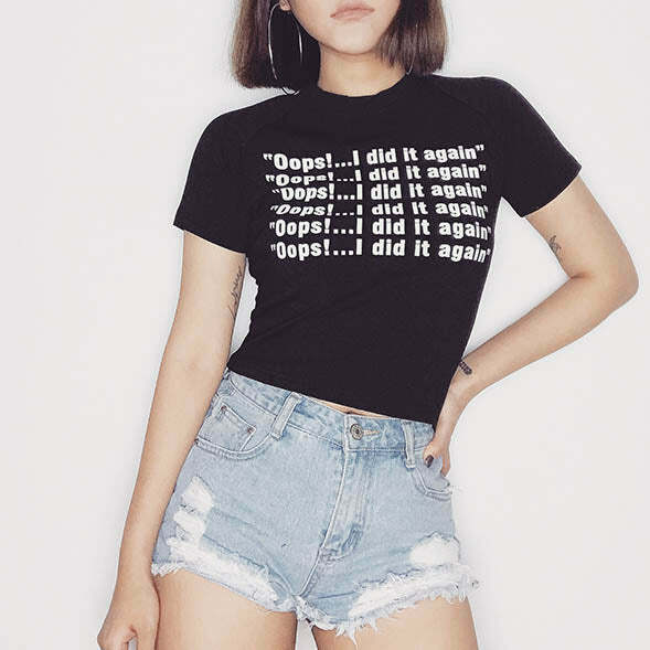 Oops!...I Did It Again Crop Tee - Trendy Y2K Fashion Staple for Kids & TikTok Style