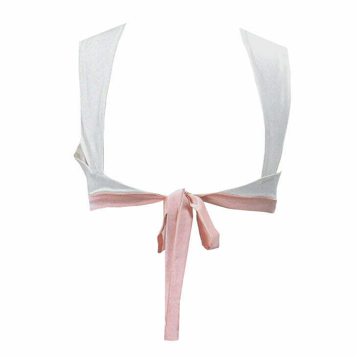 Portrait Mode Satin Bow Tie Top - Trendy Y2K Style for Chic Outfits and Parties