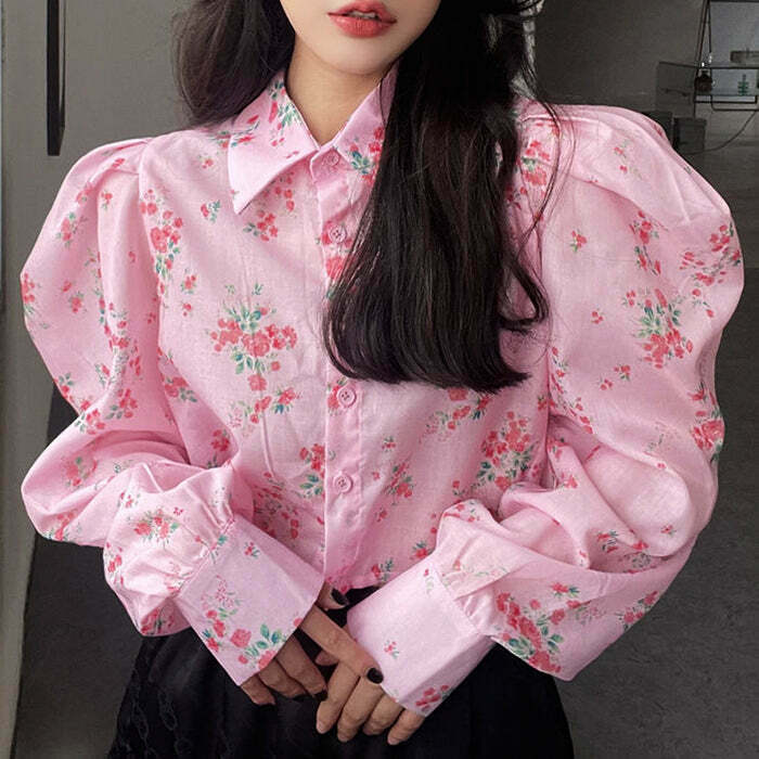 Princess Mood Floral Shirt - Trendy Y2K Fashion for Stylish Outfits and Grunge Looks