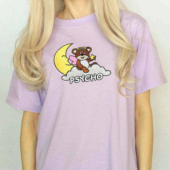 Psycho Bear T-Shirt - Trendy Y2K Fashion for Grunge and Cute Baggy Outfits