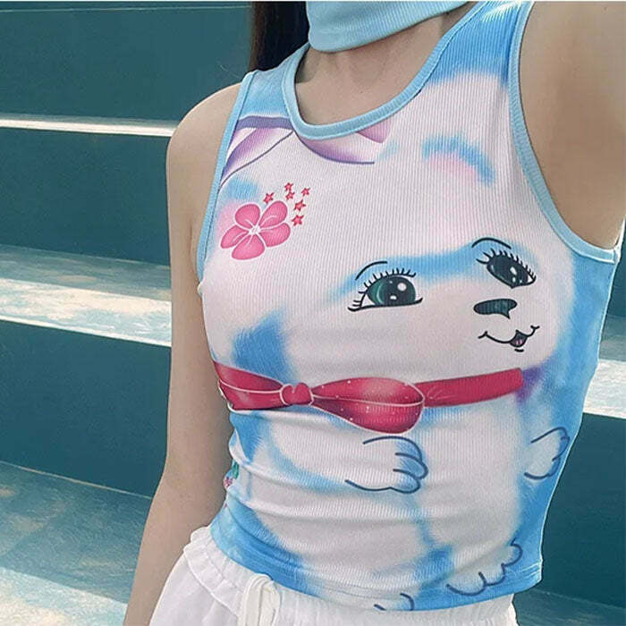 Puppy Y2K Aesthetic Tank Top - Trendy 2000s Fashion for Stylish Outfits and Office Wear