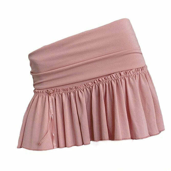 Pure Blushin' Pleated Mini Skirt - Boho & Y2K Denim Styles for Effortless Chic