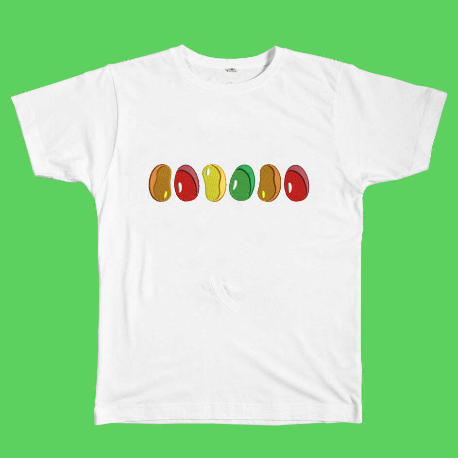 Retro Jelly Beans Embroidered T-Shirt for Men - Y2K Style & Grunge Fashion Outfit