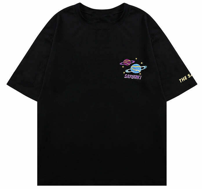 Retro Saturn T-Shirt - Y2K Fashion Statement for Trendy Outfits and Vintage Style Lovers