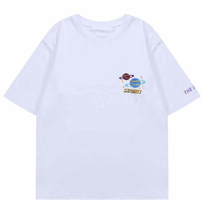 Retro Saturn T-Shirt - Y2K Fashion Statement for Trendy Outfits and Vintage Style Lovers