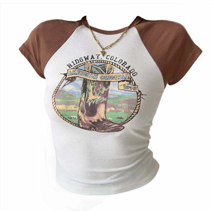 Ridgway Vintage T-Shirt - Y2K Fashion Cartoon Top for Trendy Women & Girls